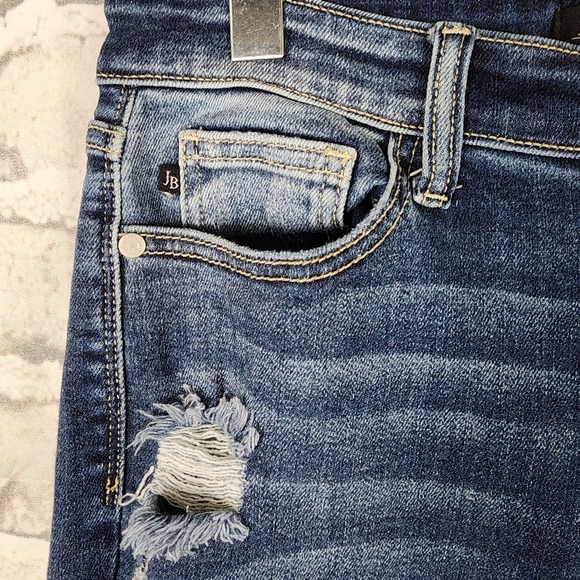 Judy Blue Jeans Boyfriend Fit Distressed Factory Fade Medium Blue Size 5/27 - Picture 6 of 15